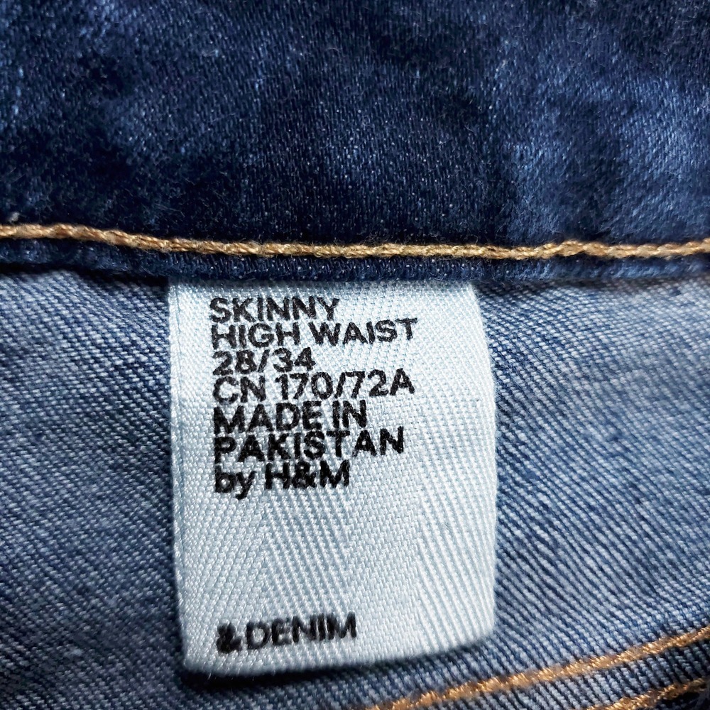 H&M &Denim Jeans Skinny High Waist Blue Size 28 Inseam 34 - Picture 6 of 9